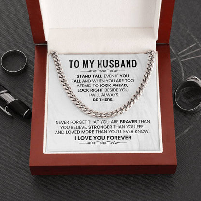 To My Husband - I Love You - Cuban Link Chain