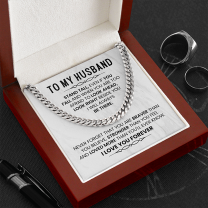 To My Husband - I Love You - Cuban Link Chain