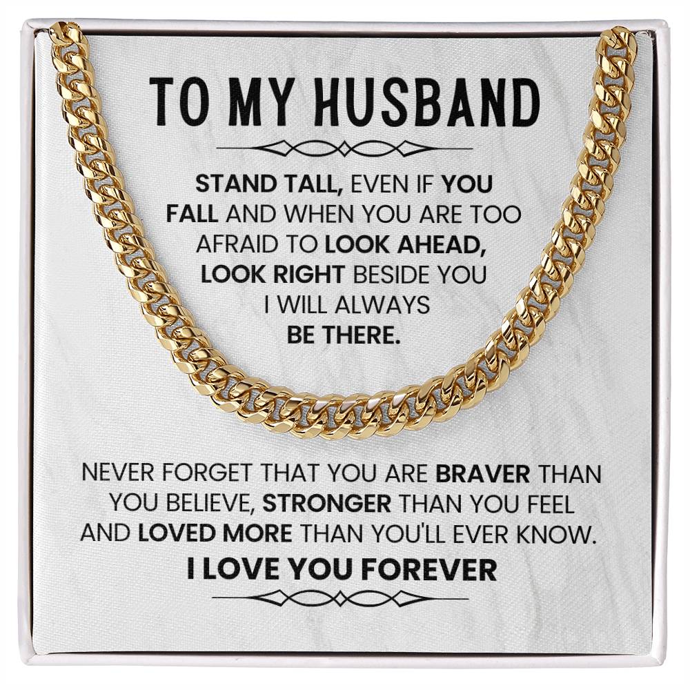 To My Husband - I Love You - Cuban Link Chain