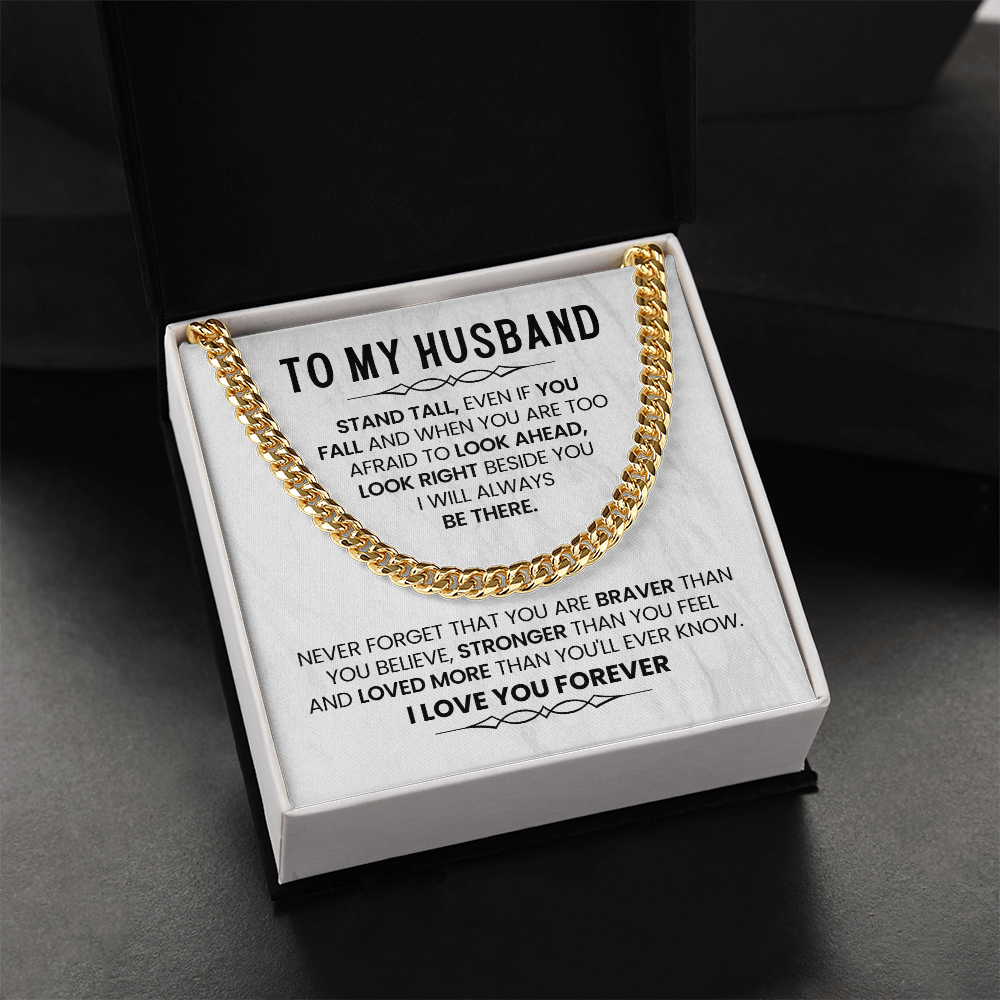 To My Husband - I Love You - Cuban Link Chain
