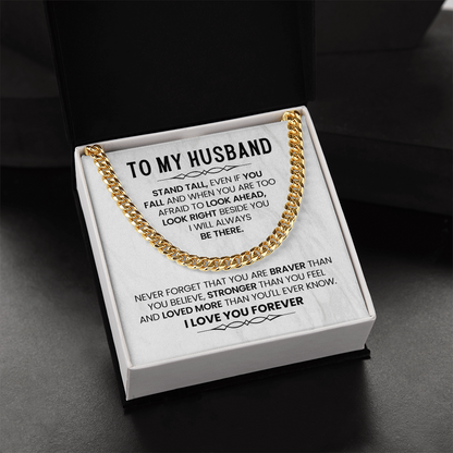 To My Husband - I Love You - Cuban Link Chain