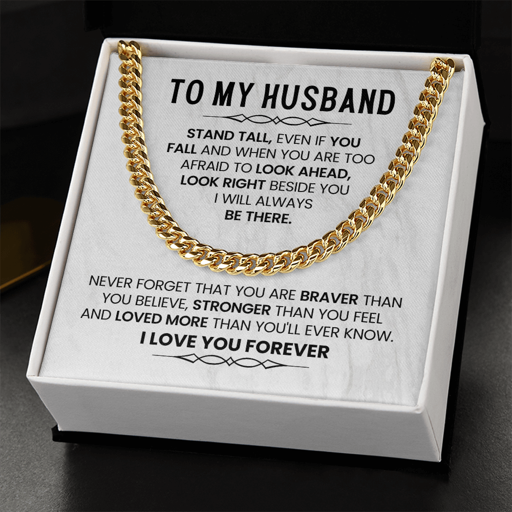 To My Husband - I Love You - Cuban Link Chain
