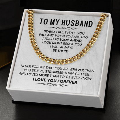 To My Husband - I Love You - Cuban Link Chain