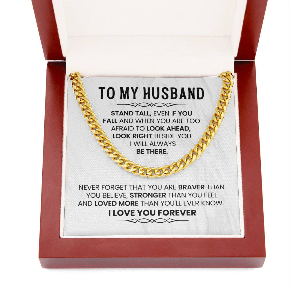 To My Husband - I Love You - Cuban Link Chain