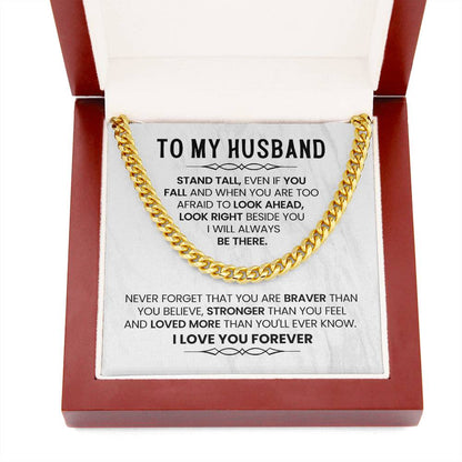 To My Husband - I Love You - Cuban Link Chain