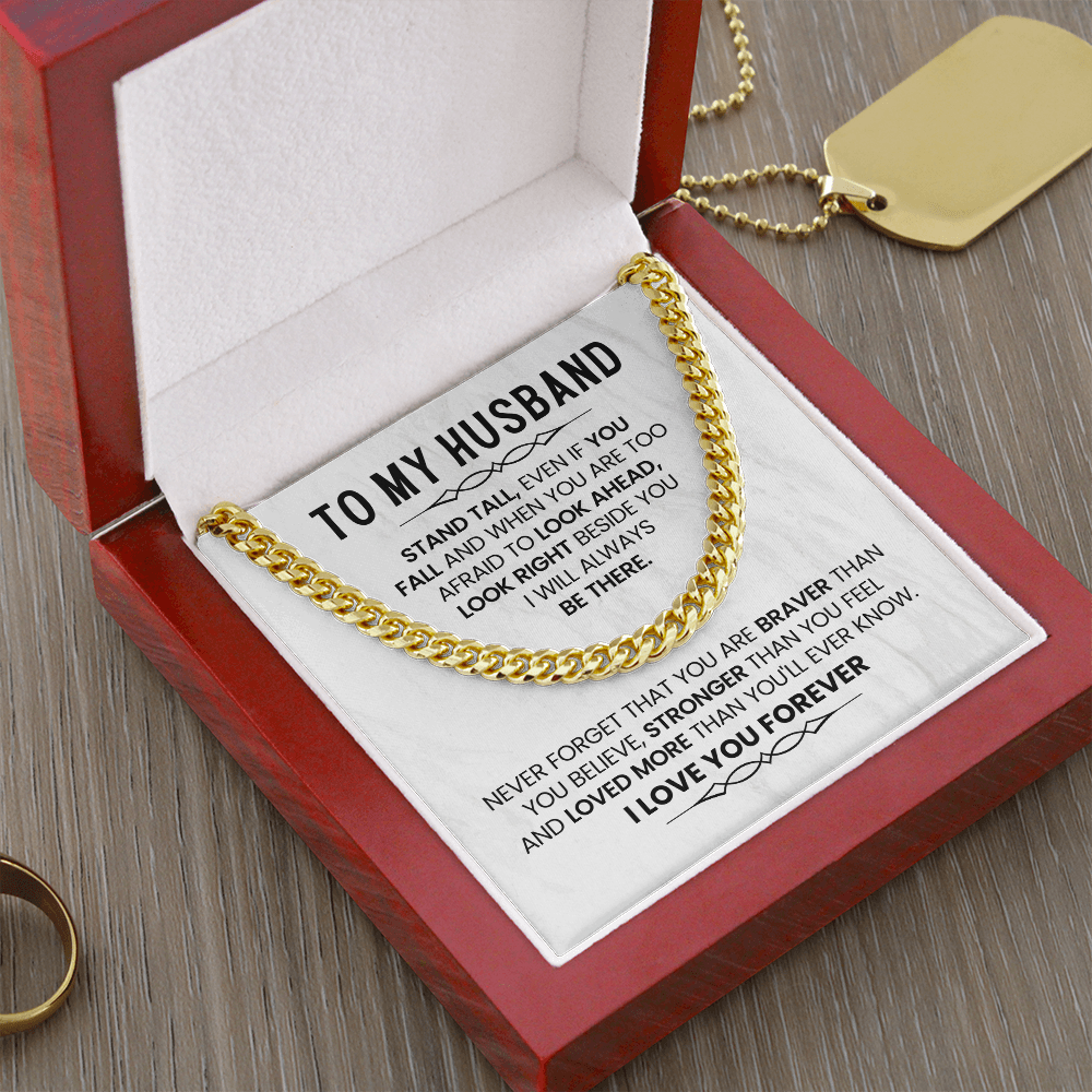 To My Husband - I Love You - Cuban Link Chain