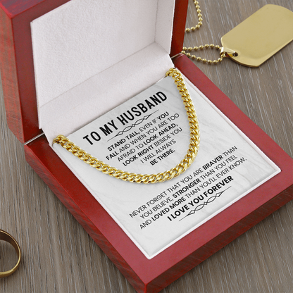 To My Husband - I Love You - Cuban Link Chain