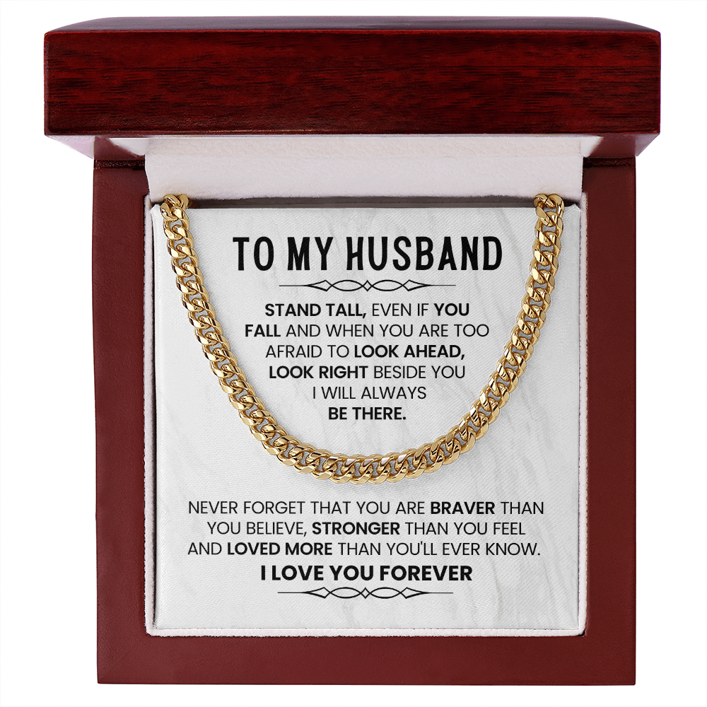 To My Husband - I Love You - Cuban Link Chain