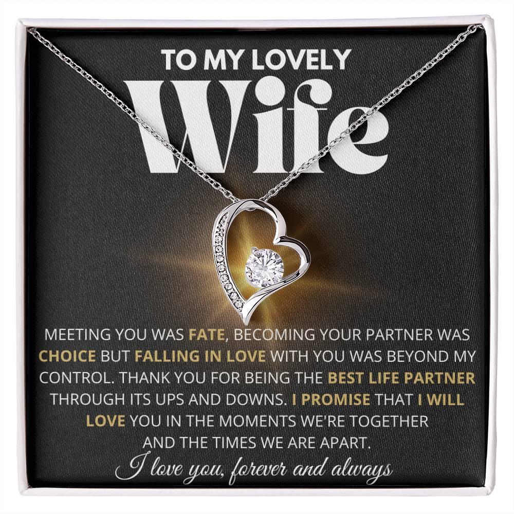 To My Lovely Wife - Best Life Partner - Forever Love Necklace - Charming Family Gift