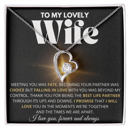 To My Lovely Wife - Best Life Partner - Forever Love Necklace - Charming Family Gift
