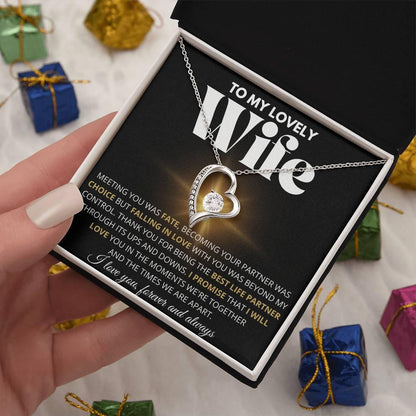 To My Lovely Wife - Best Life Partner - Forever Love Necklace - Charming Family Gift