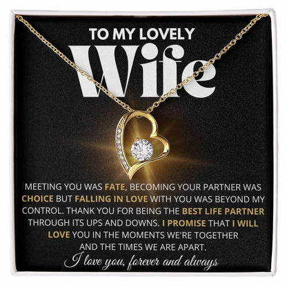 To My Lovely Wife - Best Life Partner - Forever Love Necklace - Charming Family Gift