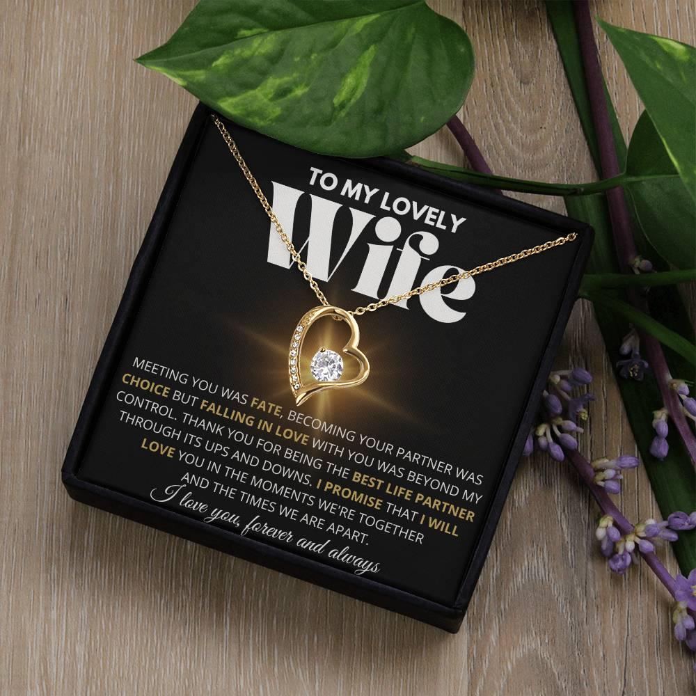 To My Lovely Wife - Best Life Partner - Forever Love Necklace - Charming Family Gift
