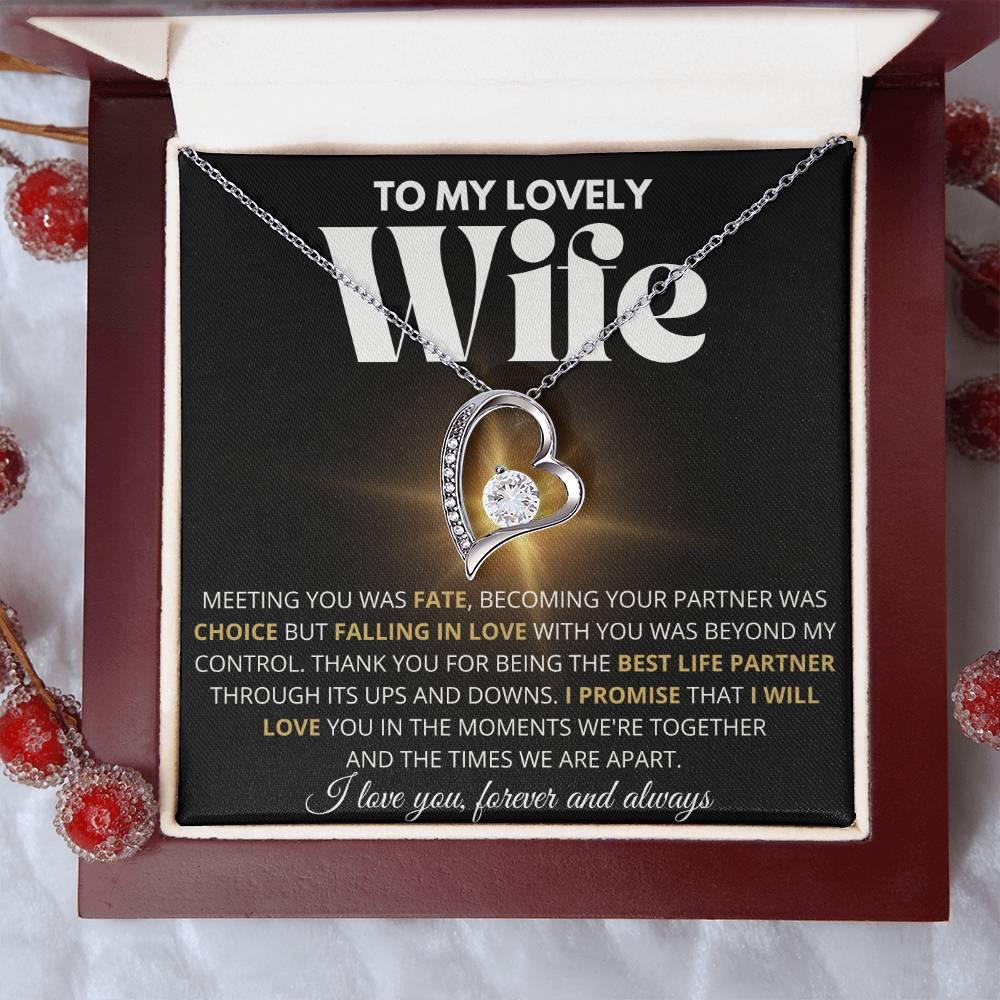 To My Lovely Wife - Best Life Partner - Forever Love Necklace - Charming Family Gift