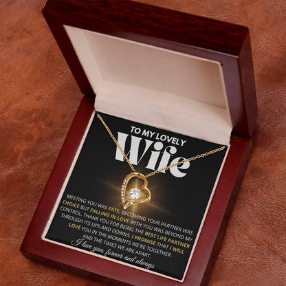 To My Lovely Wife - Best Life Partner - Forever Love Necklace - Charming Family Gift