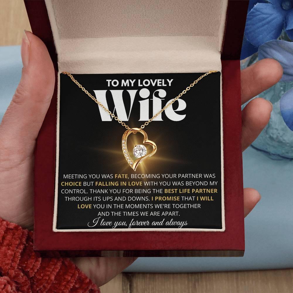 To My Lovely Wife - Best Life Partner - Forever Love Necklace - Charming Family Gift