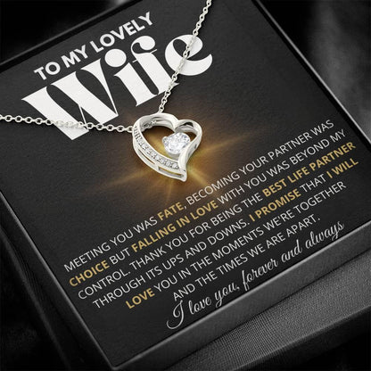 To My Lovely Wife - Best Life Partner - Forever Love Necklace - Charming Family Gift