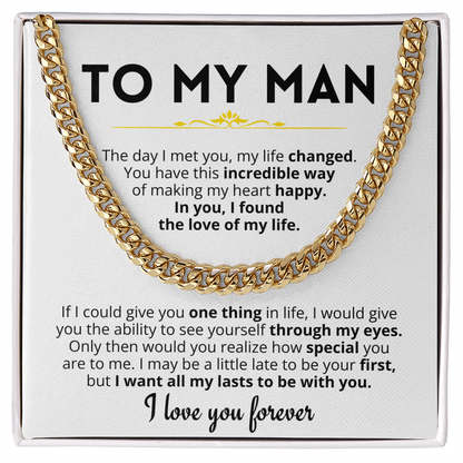 To My Man - Cuban Link Chain Gift Set