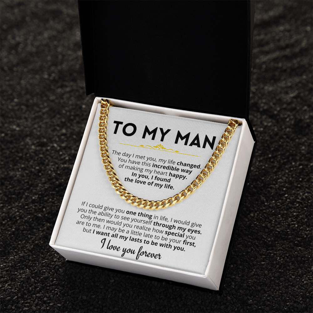 To My Man - Cuban Link Chain Gift Set