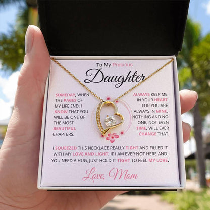 [ ALMOST SOLD OUT] To My Precious Daughter " Someday When The Pages" Love Mom Necklace - Charming Family Gift