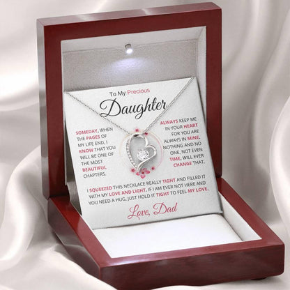 To My Precious Daughter " Someday When The Pages Of My Life End" Love Dad | Forever Love Necklace - Charming Family Gift