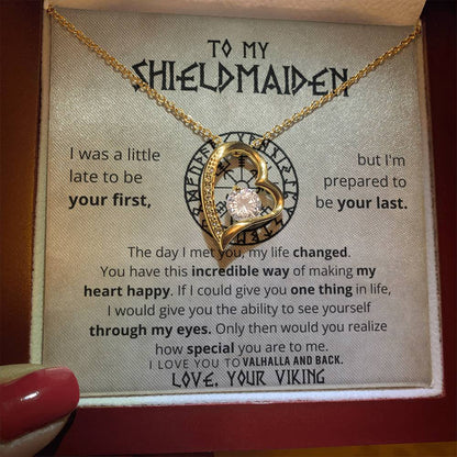 To My Shieldmaiden - Love, Your Viking - Forever Love Necklace Gift Set CFG607