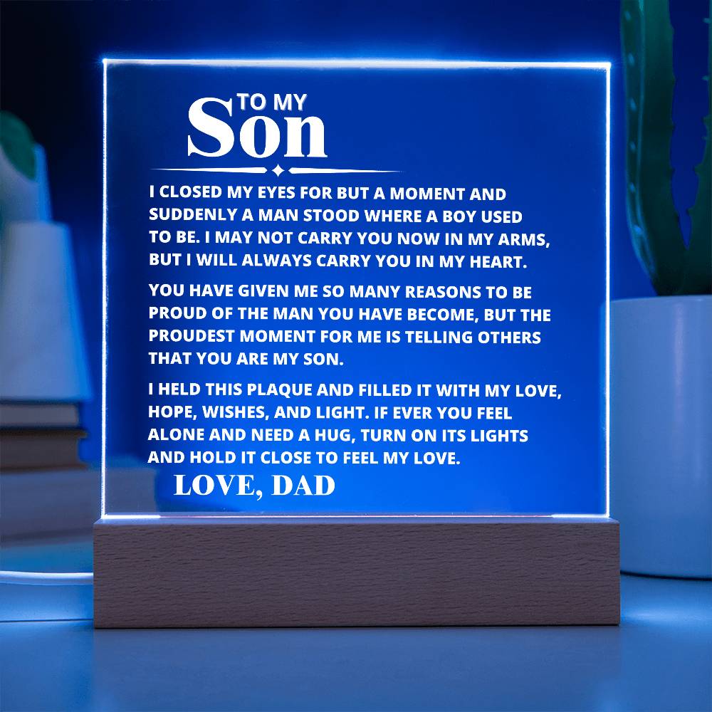To My Son - Carry You In My Heart - Acrylic Plaque
