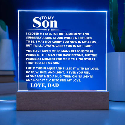 To My Son - Carry You In My Heart - Acrylic Plaque