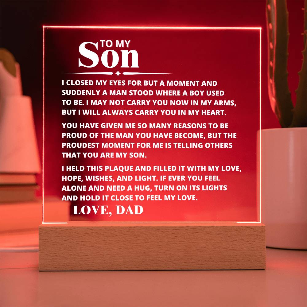 To My Son - Carry You In My Heart - Acrylic Plaque