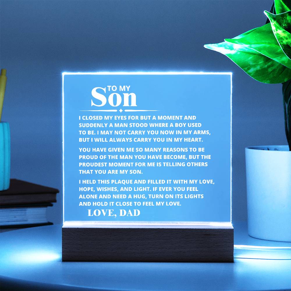 To My Son - Carry You In My Heart - Acrylic Plaque