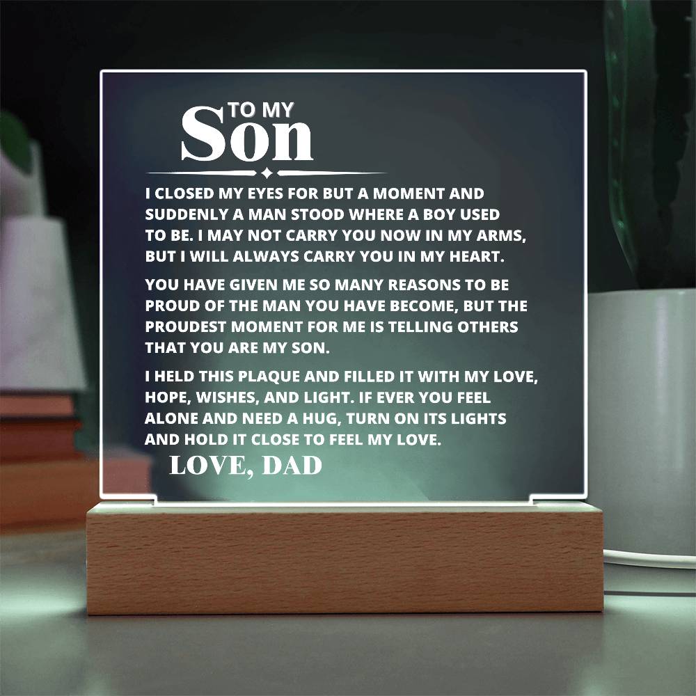 To My Son - Carry You In My Heart - Acrylic Plaque