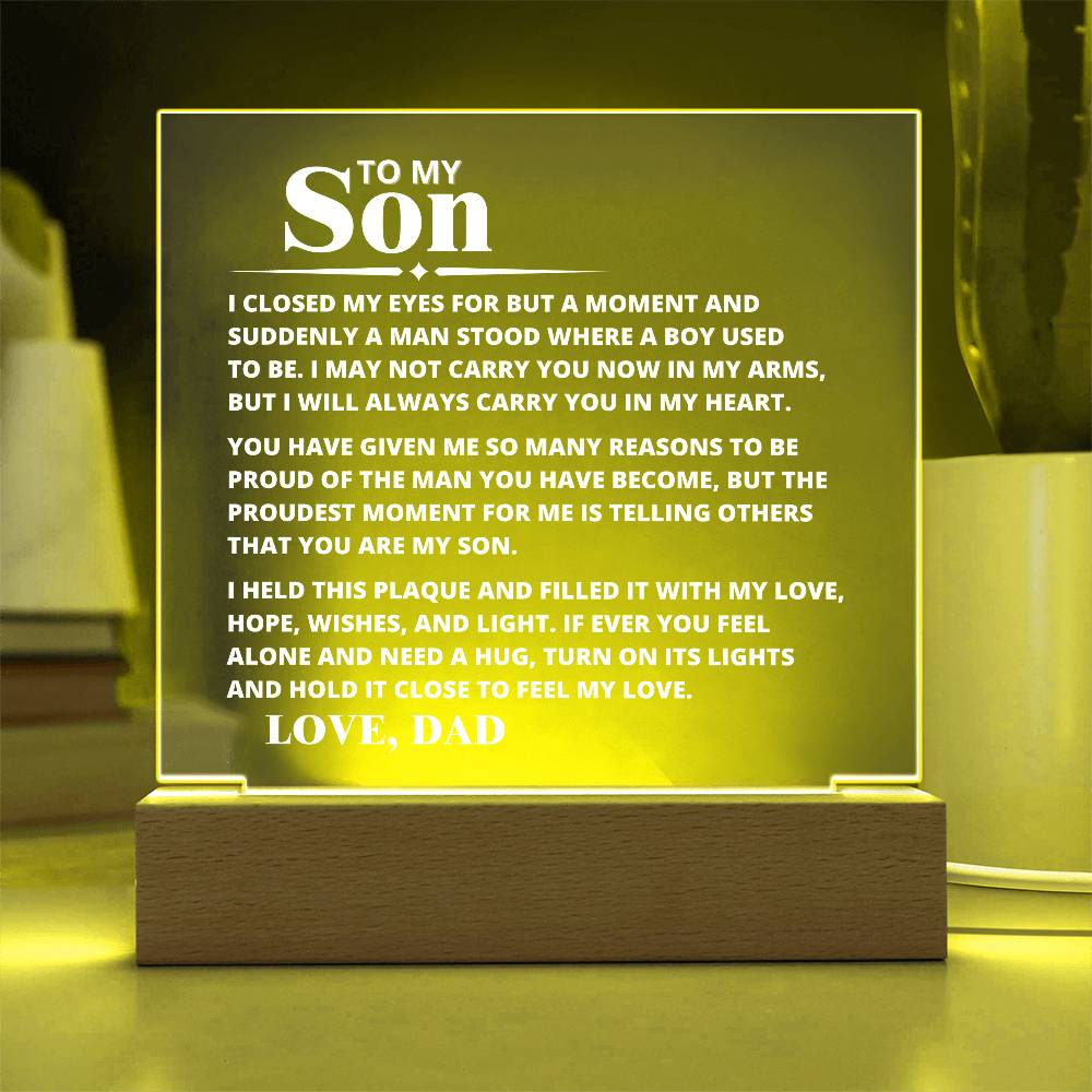 To My Son - Carry You In My Heart - Acrylic Plaque
