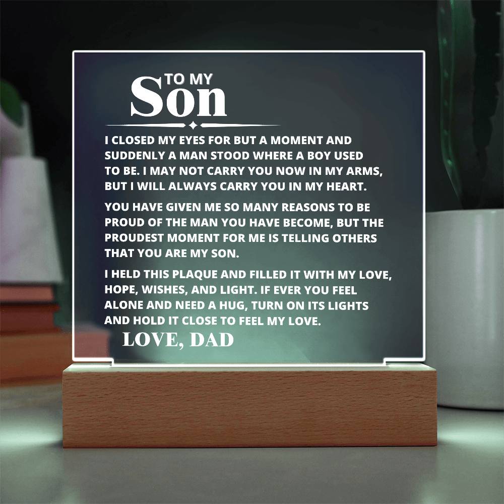 To My Son - Carry You In My Heart - Acrylic Plaque