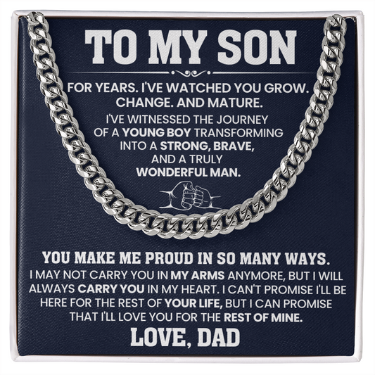 To My Son - You Make Me Proud - Cuban Link Chain Gift Set