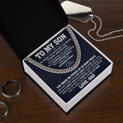 To My Son - You Make Me Proud - Cuban Link Chain Gift Set