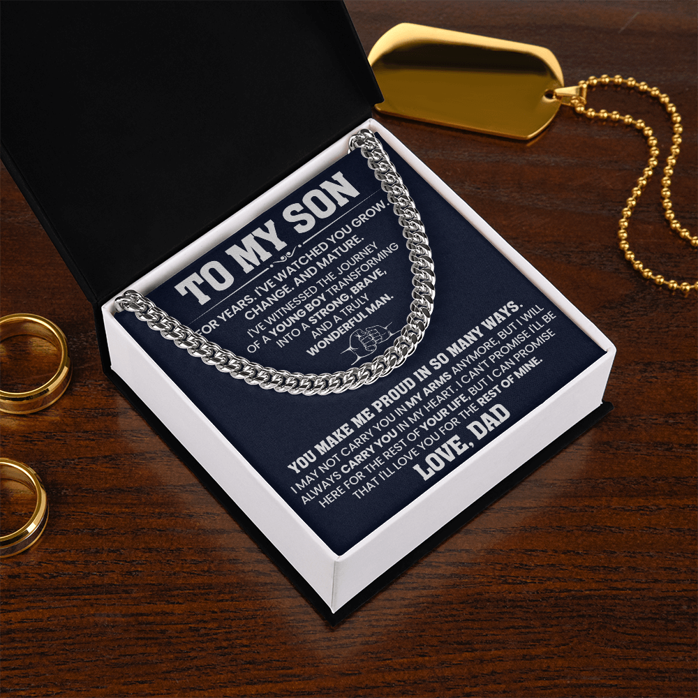 To My Son - You Make Me Proud - Cuban Link Chain Gift Set