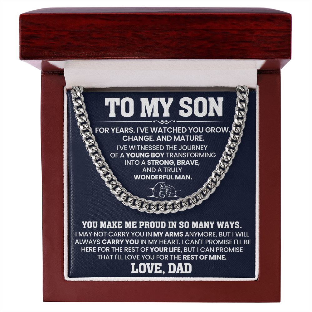 To My Son - You Make Me Proud - Cuban Link Chain Gift Set