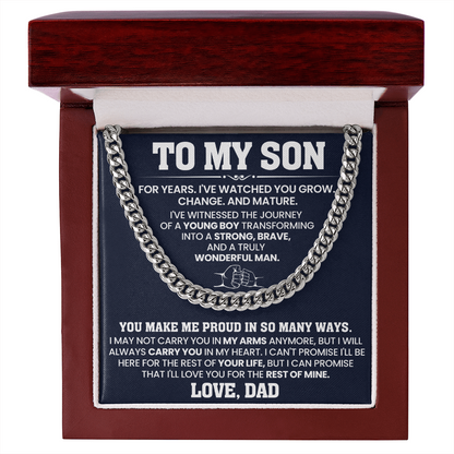 To My Son - You Make Me Proud - Cuban Link Chain Gift Set