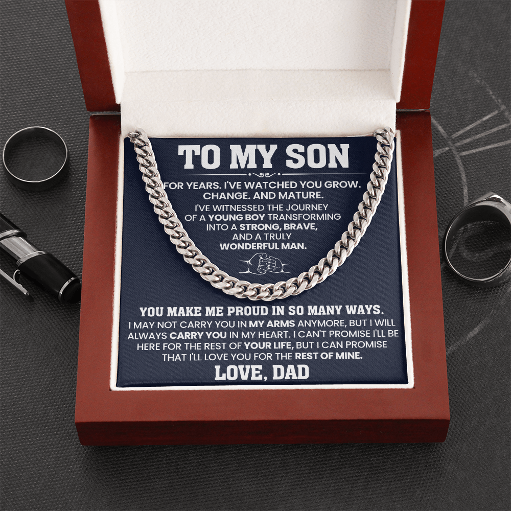 To My Son - You Make Me Proud - Cuban Link Chain Gift Set