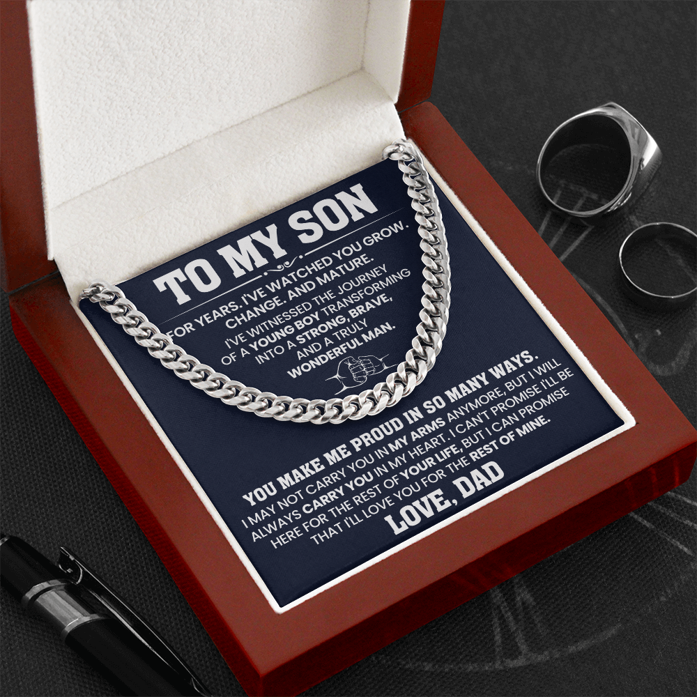 To My Son - You Make Me Proud - Cuban Link Chain Gift Set