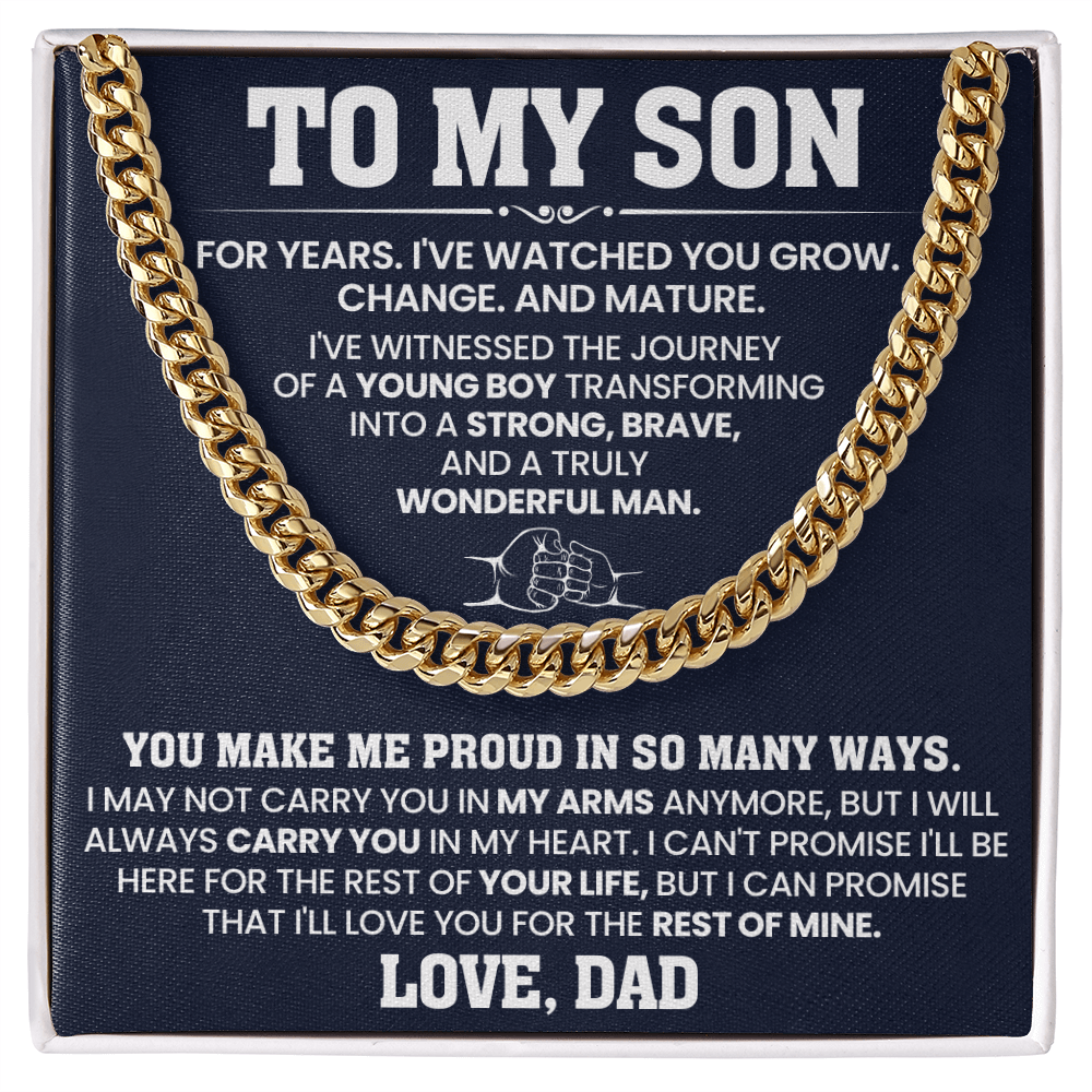 To My Son - You Make Me Proud - Cuban Link Chain Gift Set