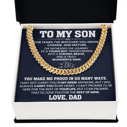 To My Son - You Make Me Proud - Cuban Link Chain Gift Set