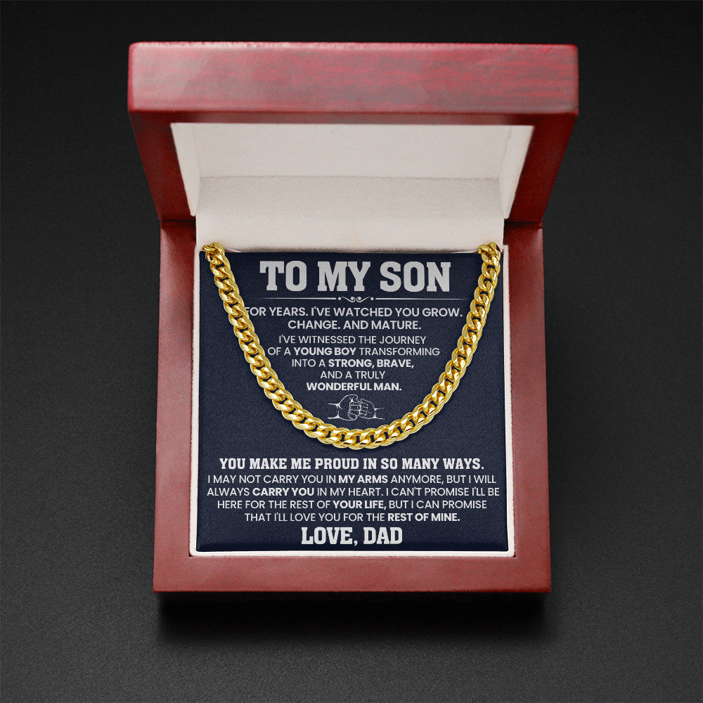 To My Son - You Make Me Proud - Cuban Link Chain Gift Set