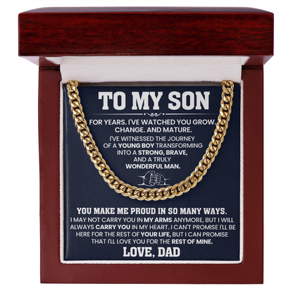 To My Son - You Make Me Proud - Cuban Link Chain Gift Set