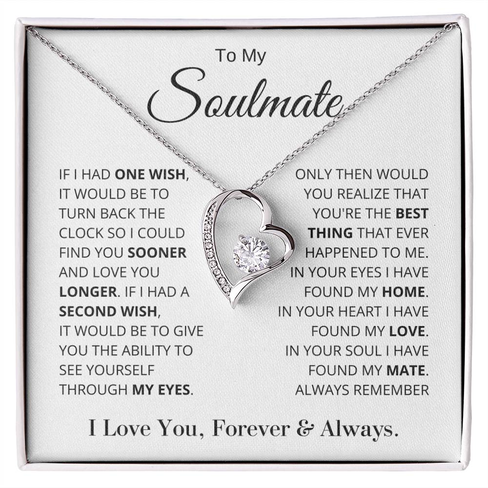 To My Soulmate - Heart Necklace Gift