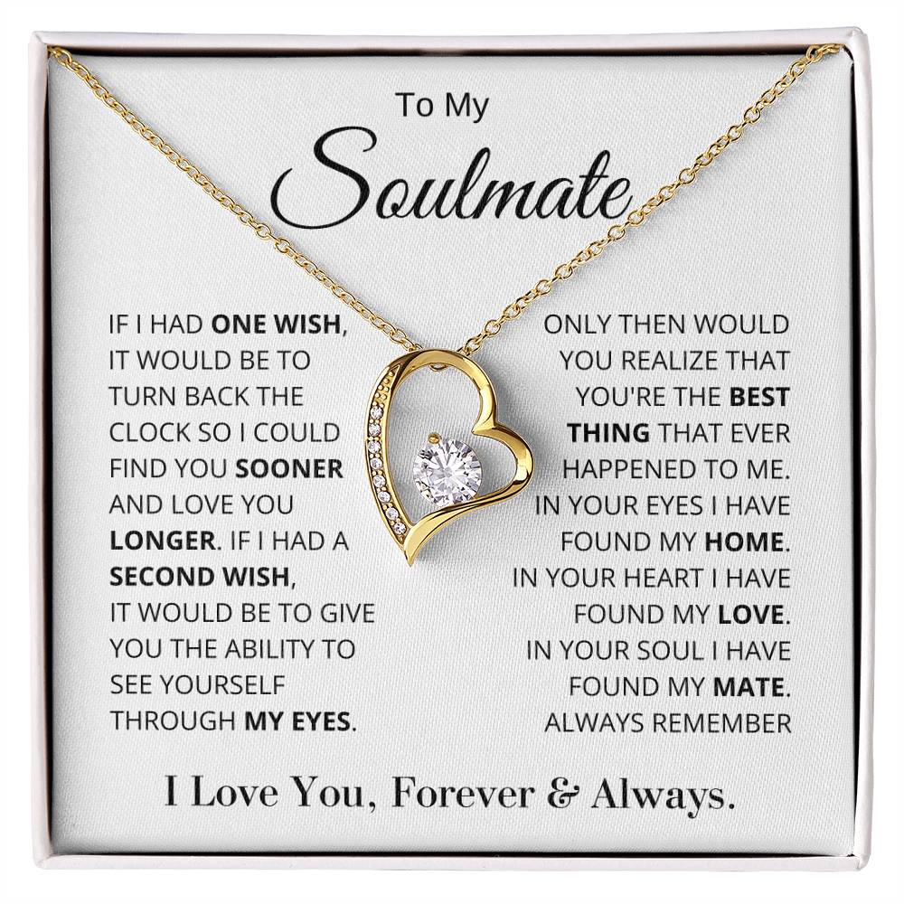 To My Soulmate - Heart Necklace Gift