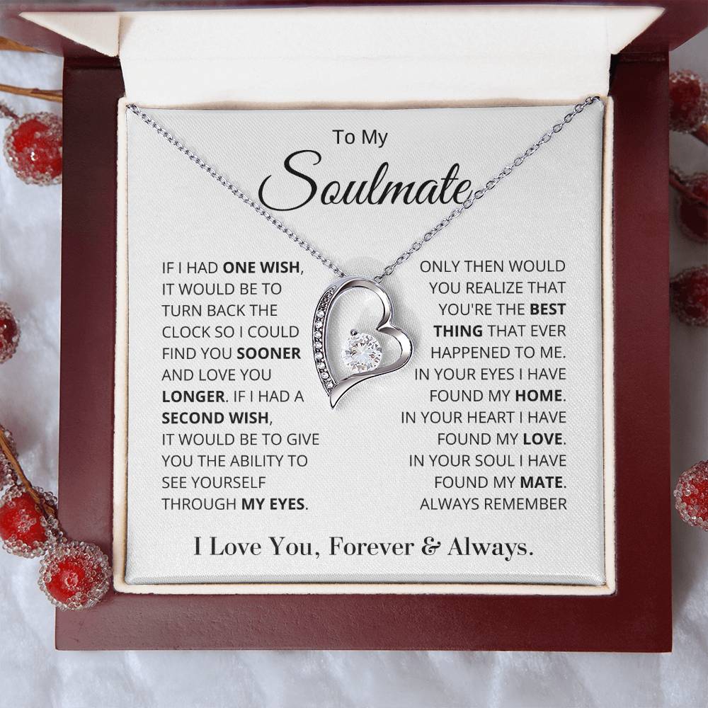 To My Soulmate - Heart Necklace Gift