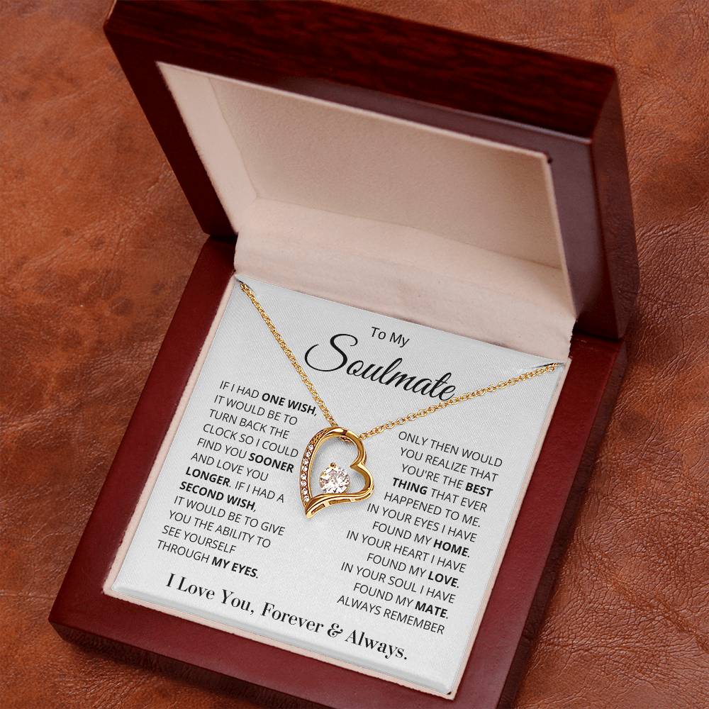 To My Soulmate - Heart Necklace Gift