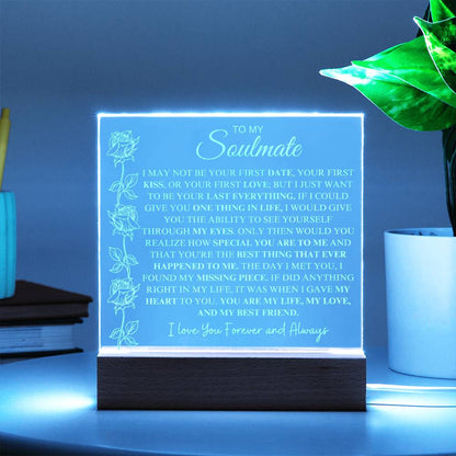 To My Soulmate | "My Life, My Love & My Best Friend" | Acrylic Plaque