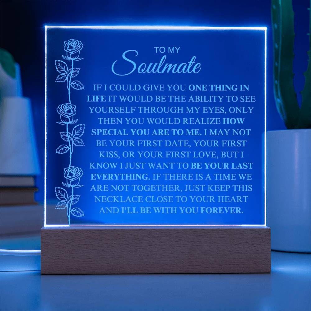 To My Soulmate | One Thing In Life | Forever Love - Acrylic Plaque